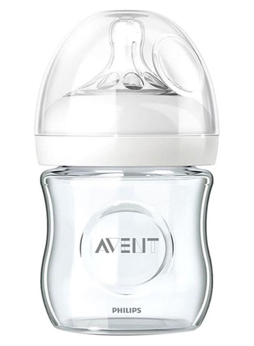 Natural Glass Feeding Bottle - 4oz/120ml, Newborn Flow Nipple 0m+, BPA free