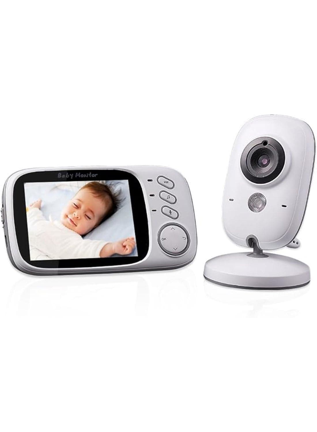 3.2 Inch LCD Display Baby Wireless Video Monitor With Night Vision, Room Temperature Monitoring