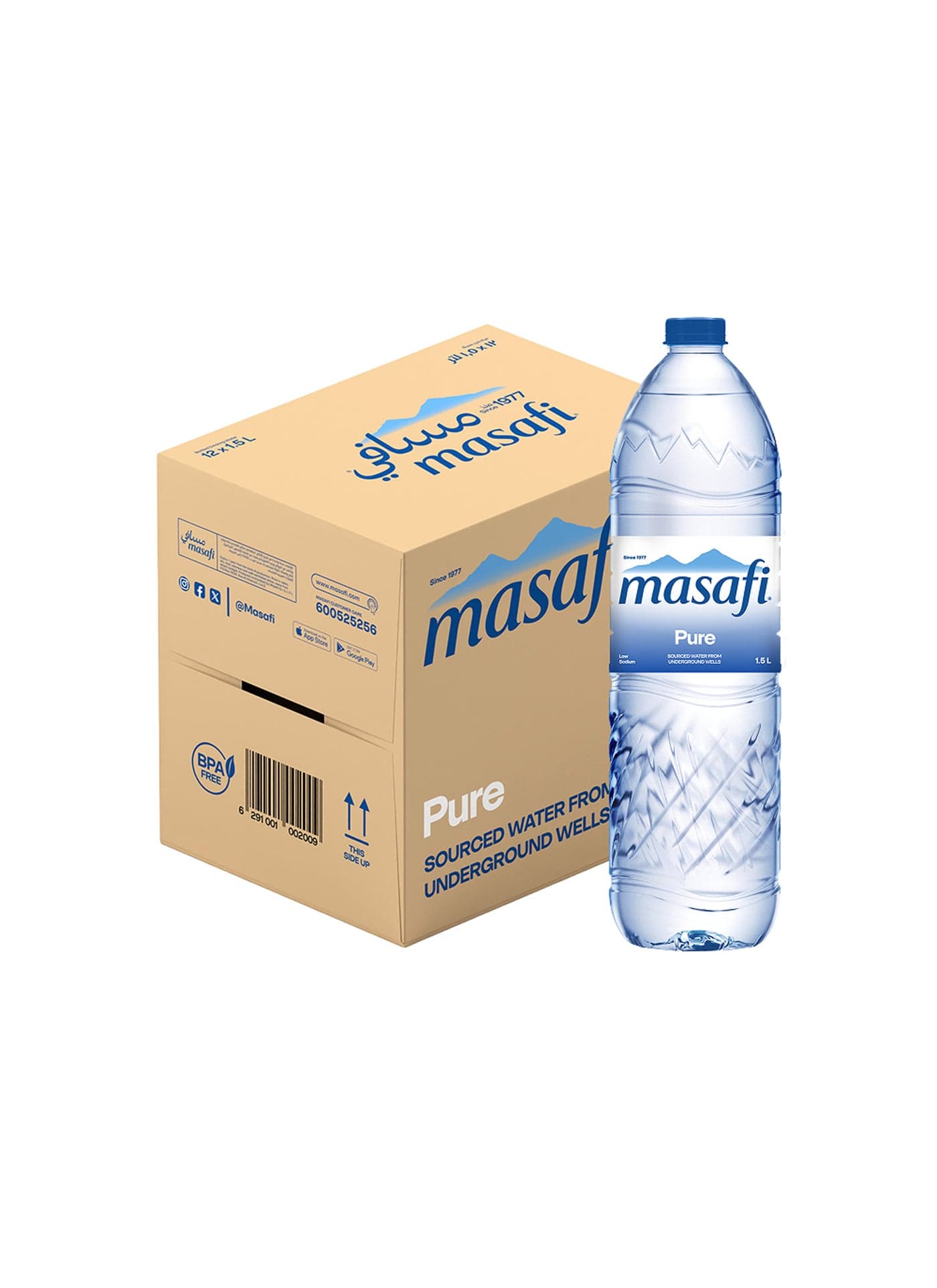 Pure Low Sodium Natural Water 1.5Liters Pack of 12