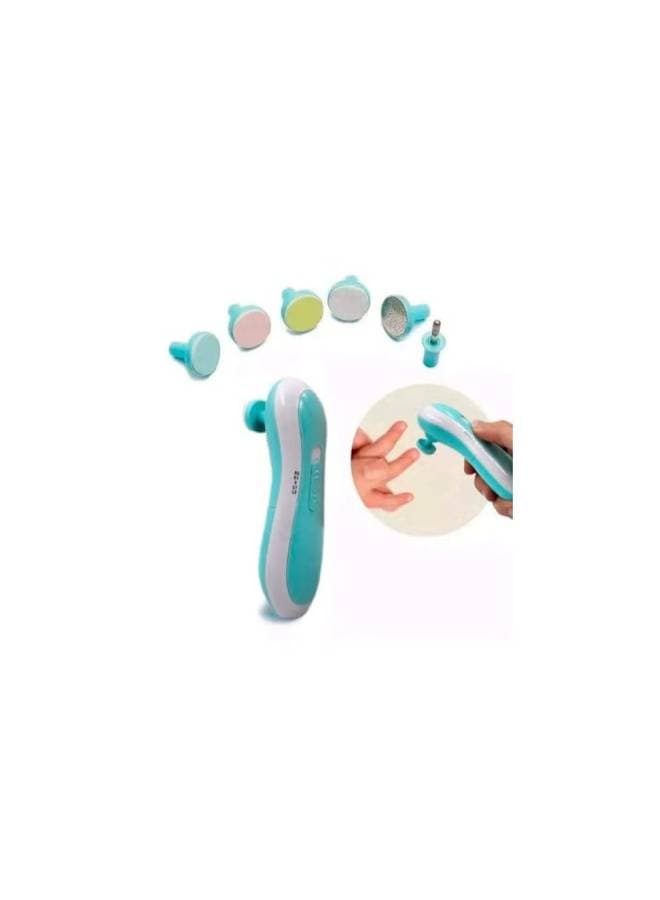 Electric Nail File Trimmer With Vibration Motor, Different Grinding And Polishing Heads For Newborn - 7 pieces, 0 Months +