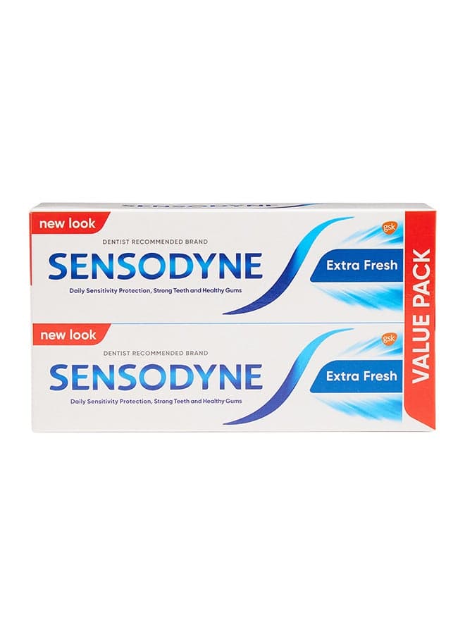 Toothpaste For Sensitive Teeth Extra Fresh Flavour Pack Of 2 75ml