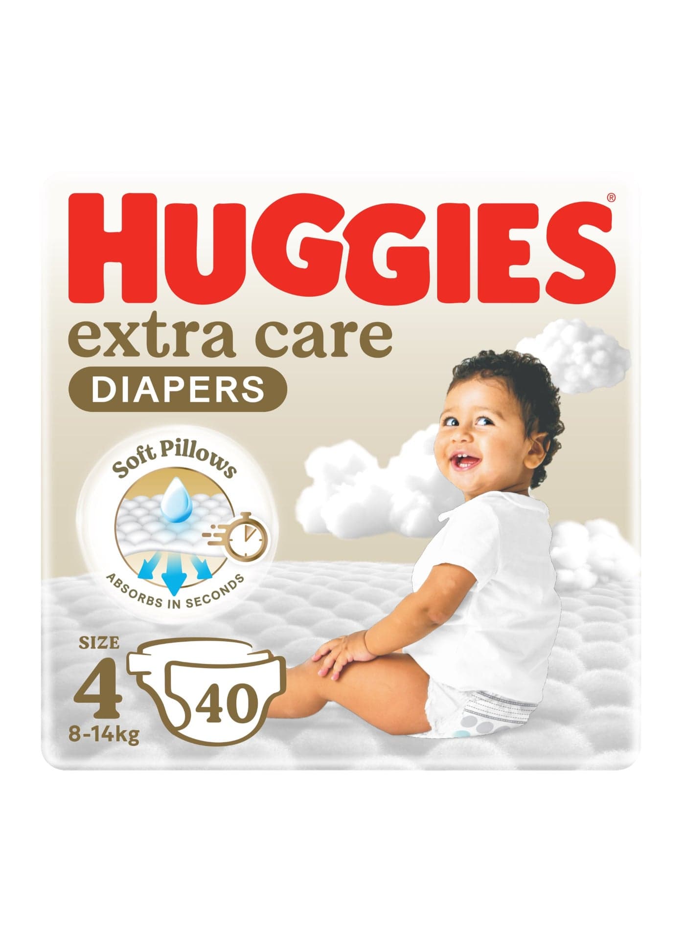Extra Care, Size 4, 8 -14 kg, Value Pack, 40 Diapers