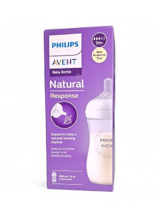 Natural Response Baby Feeding Bottle 260Ml | Ideal for 1 months+ Flow 3 | No.1 Brand Recommended By Moms Worldwide |Natural Response Technology Mimics Breastfeeding | Uniquely Designed Nipple Releases Milk Only When Baby Drinks