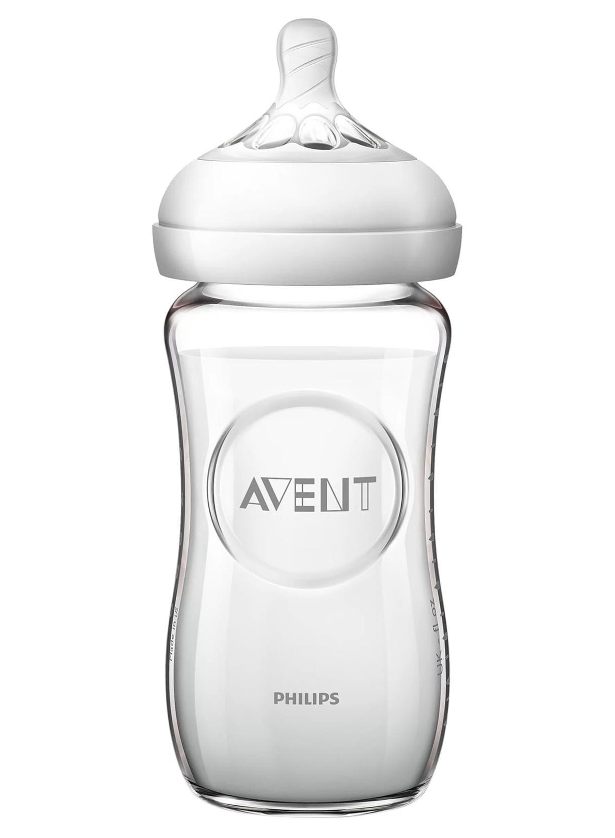 Baby Natural 2.0 Glass Feeding Bottle, 1 Month +, 240 ML, Clear