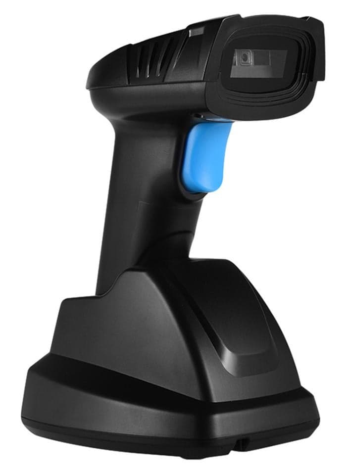 Handheld 1D 2D QR Wireless Barcode Scanner Black/Blue