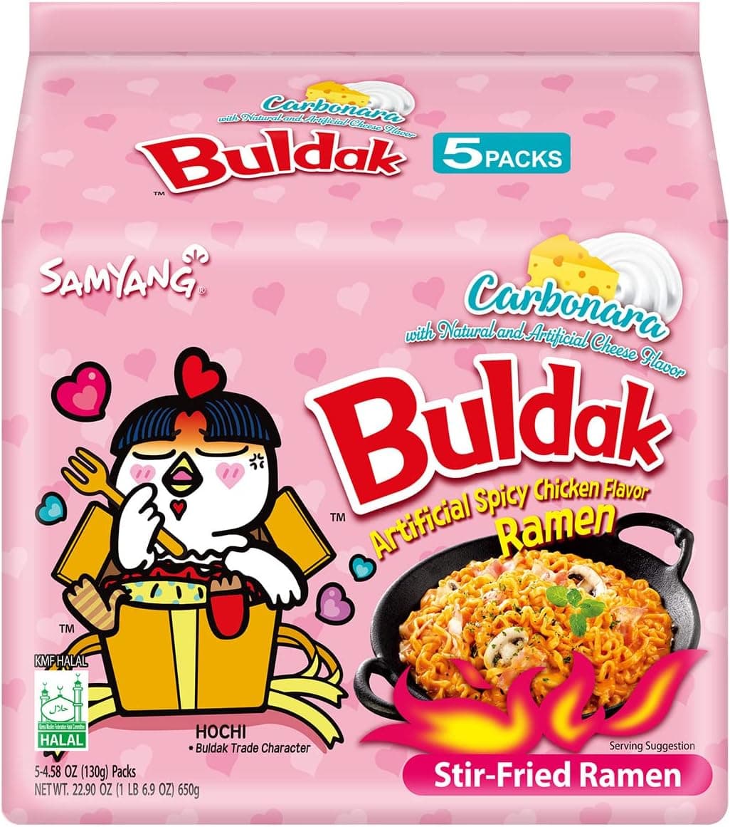Samyang Buldak Carbonara Ramen 5 Pack 130grams Pack of 5