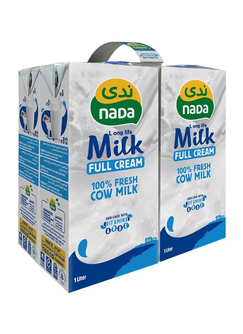 Long Life Milk Full Cream Plain 1Liters Pack of 4