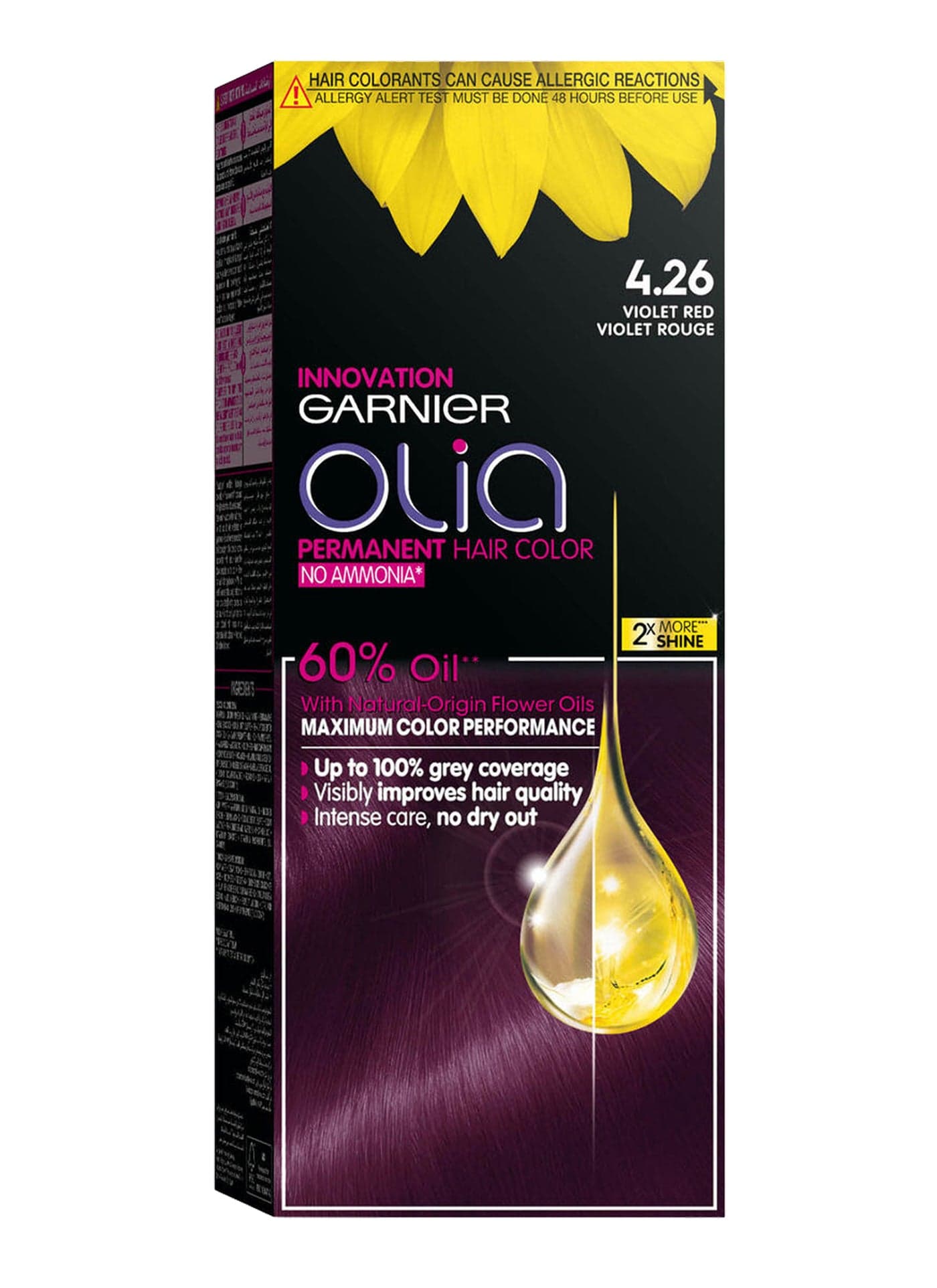 Olia No Ammonia Permanent Hair Color 4.26 Violet Red