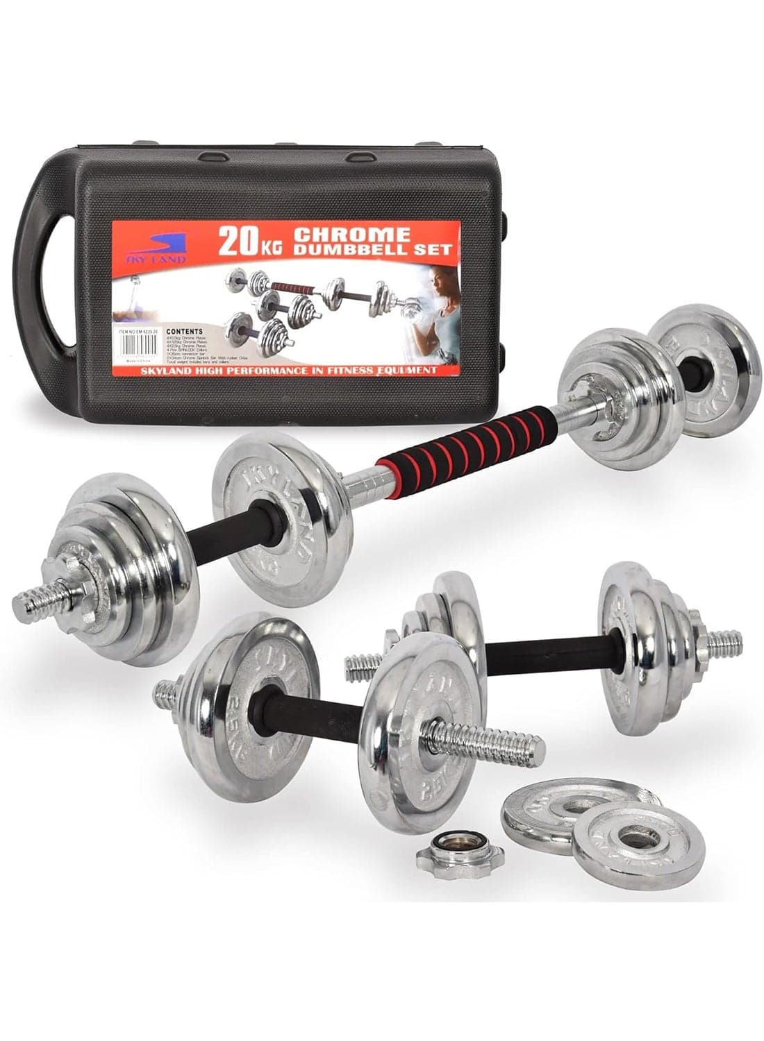 Chrome Dumbbell Set With Connector 20kg