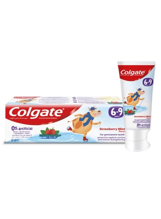 Kids ToothPaste Natural Strawberry Mint Flavour, 6-9 Years, 60ml