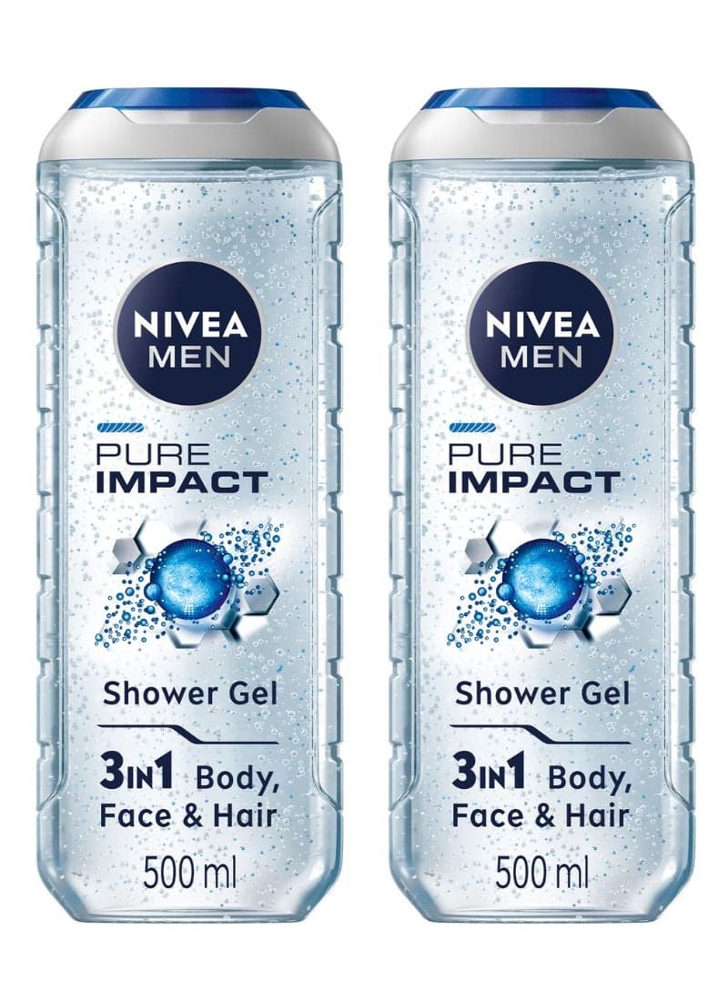Pure Impact Shower Gel For Men clear 500ml Pack Of 2