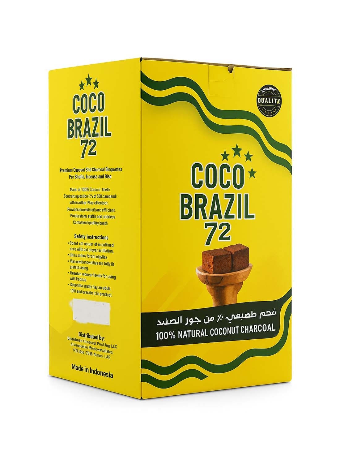 72-Piece Premium Natural Coconut Charcoal Black