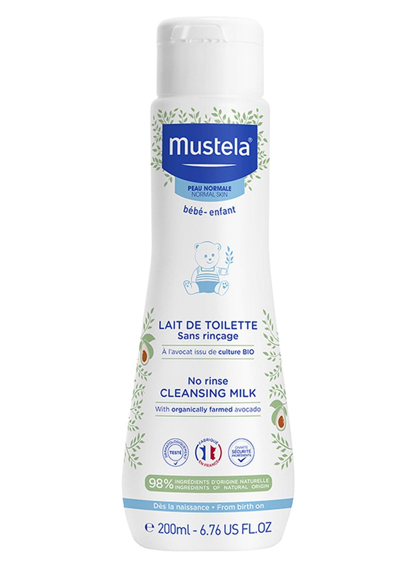 No Rinse Cleansing Milk with Farmed Avocado for Baby, 200ml