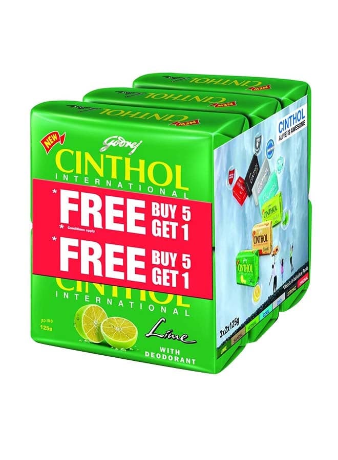 Lime Bath Soap With Deodorant Lime 125g Pack of 6