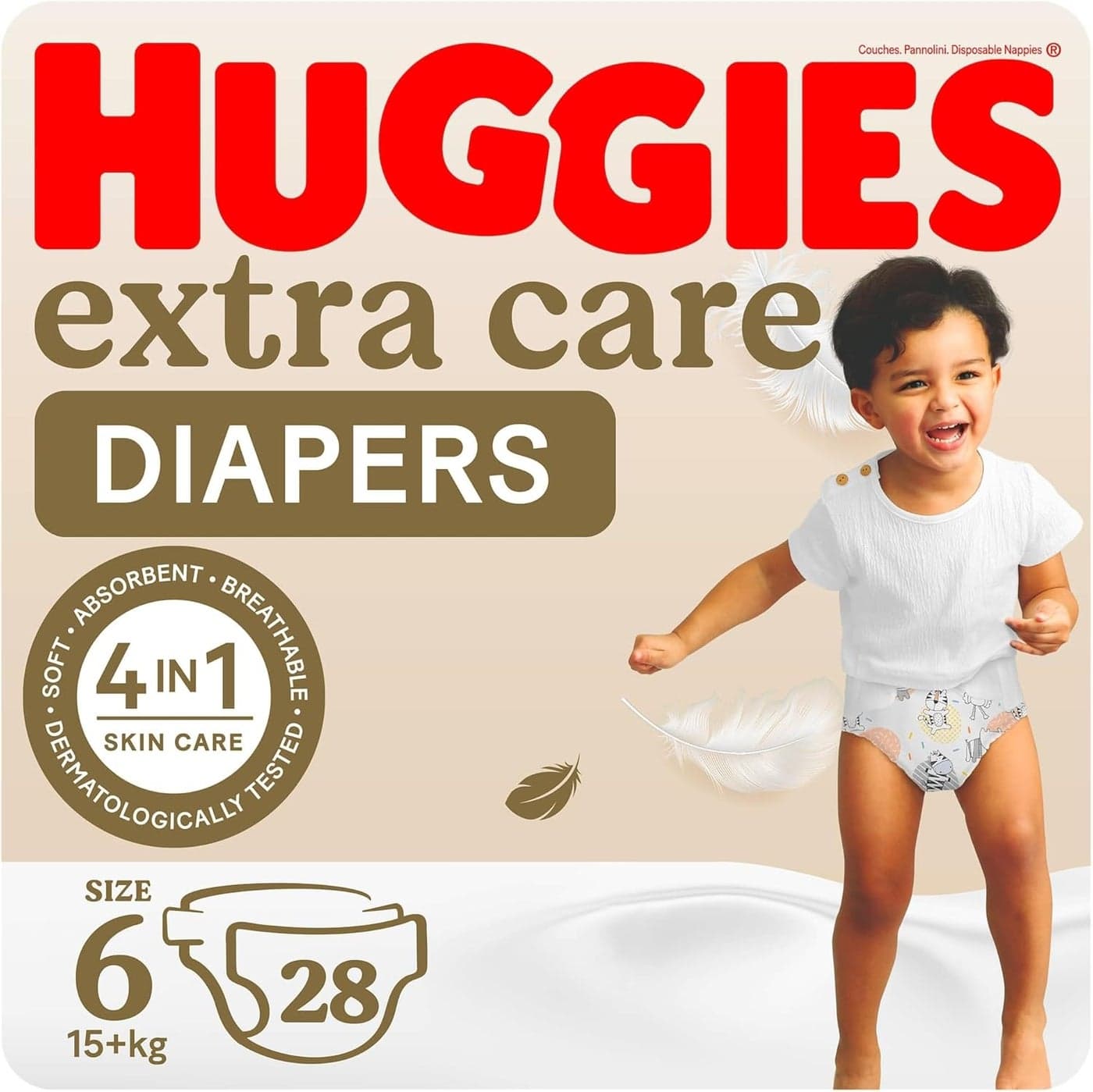 Huggies Extra Care, Size 6, 15+ Kg, Value Pack, 28 Diapers