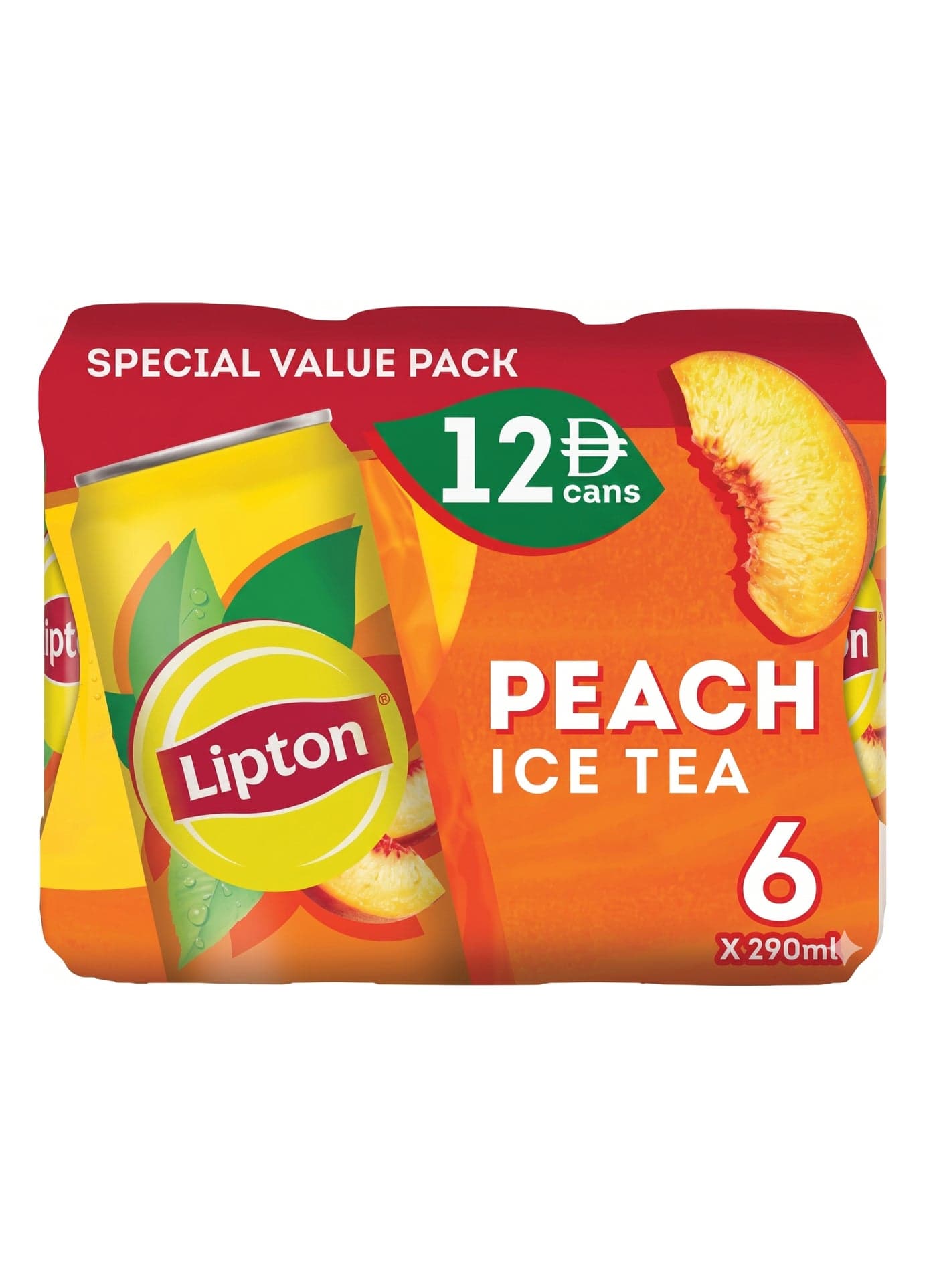 Lipton Ice Tea Can Multipack Peach 290ml Pack of 6