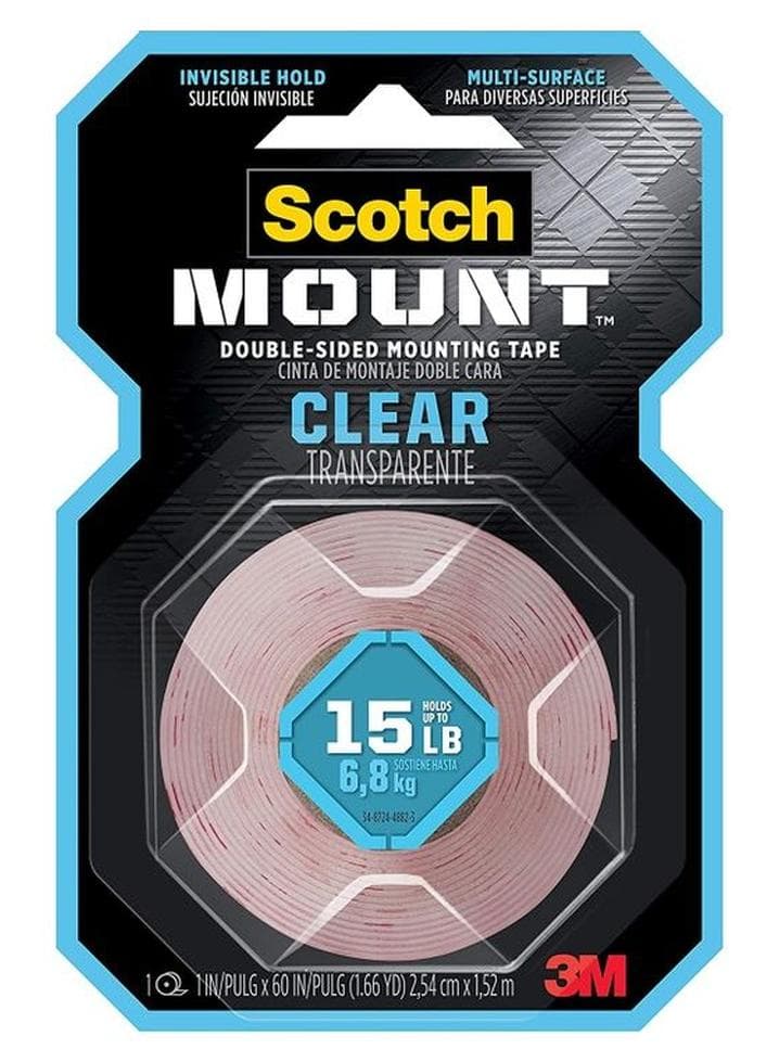 Double Sided Mounting Tape Clear/Red