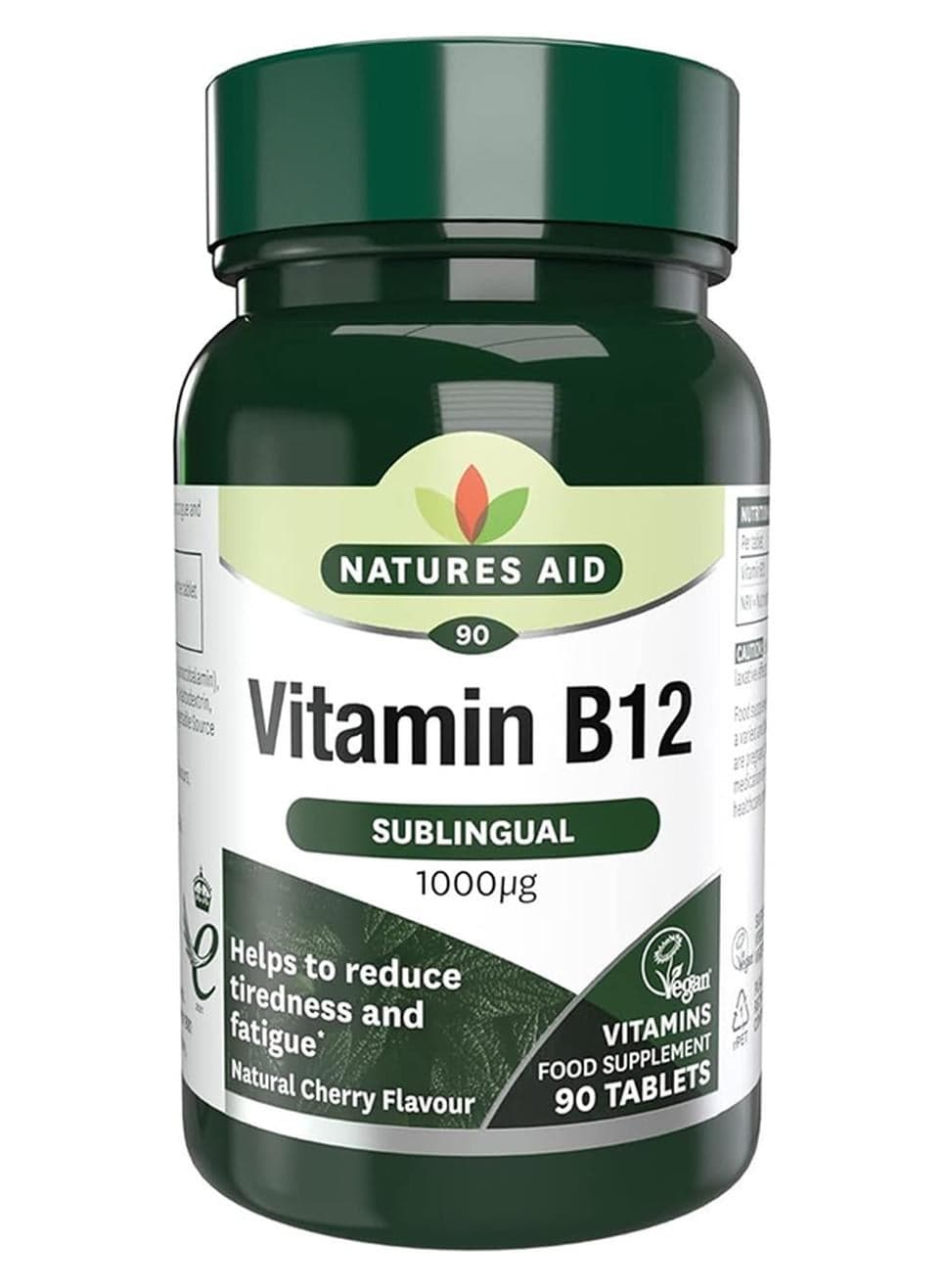 Vitamin B12 Sublingual 1000 µg Helps To Reduce Tiredness And Fatigue Natural Cherry Flavor 90 Tablets