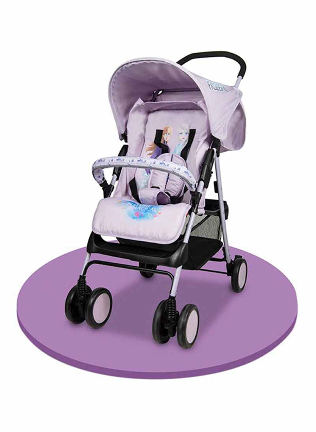 Frozen 2 Lightweight Sports Stroller + Storage Cabin 0 36 Months, Compact Design, Rear Breaks, Adjustable Leg Rest And More., Light Pink