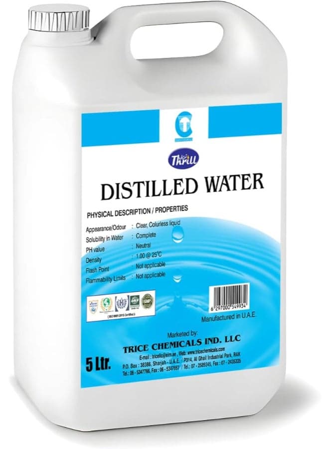 Distilled Water 5L | Ideal Distilled Water for Steam Irons, CPAP Machine, Car Batteries and Plants