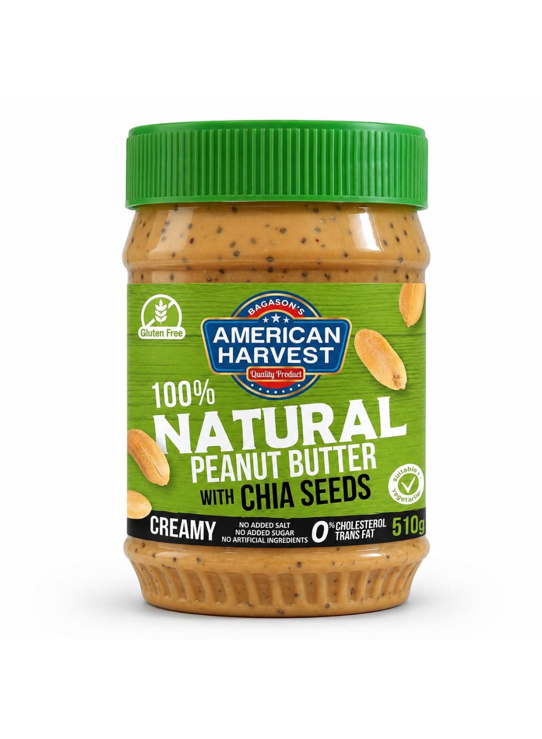 Natural Peanut Butter Creamy With Chia Seeds 510grams