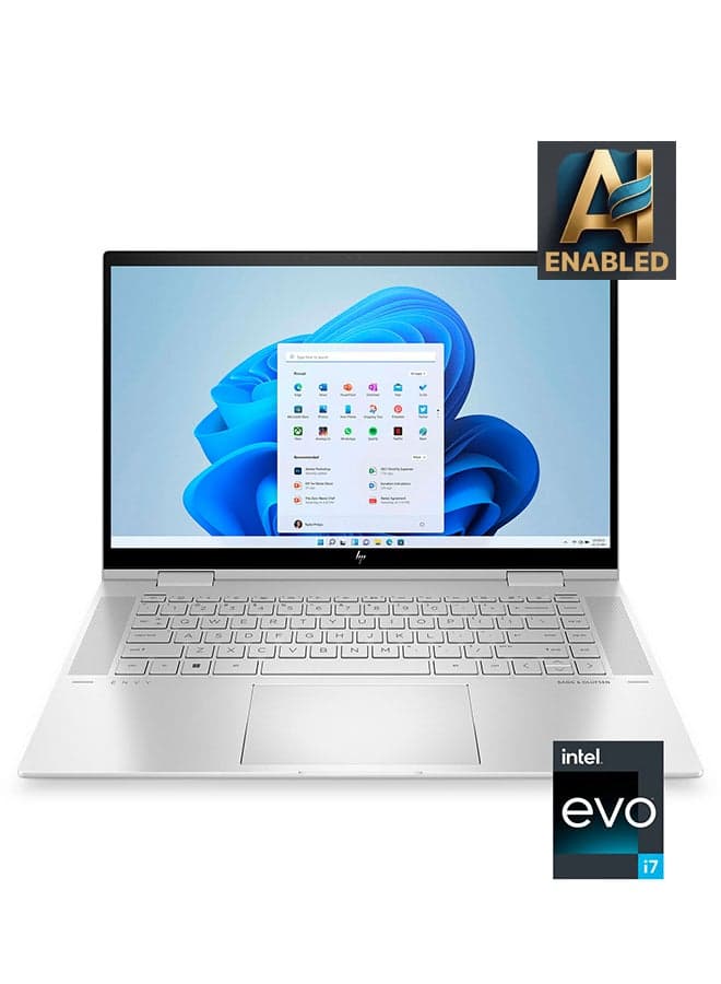 Envy X360 15-EW0023DX Touchscreen Convertible 2 In 1 Touchscreen Laptop With 15.6-Inch Display, Intel Evo Platform Core i7-1255U Processer/16GB RAM/512GB SSD/Intel Iris Xe Graphics/Windows 11 Home English Silver