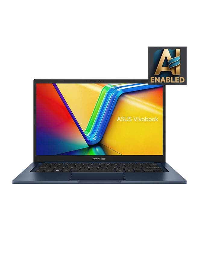 (Upgraded Version) Vivobook 14 X1404VA-EB214W Slim Laptop, i7-1355U 8GB 512GB PCIE G3 SSD, Intel UMA, WIN11 HOME, 14-inch, HD Webcam, Fingerprint, Backlit / Quiet Blue / Quiet Blue English/Arabic Quiet Blue