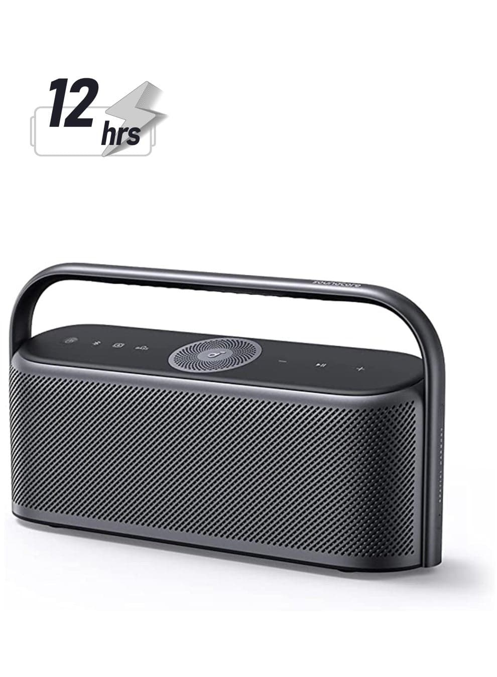 Motion X600 Portable Bluetooth Speaker With Wireless Hi-Res Spatial Audio, 50W Sound, IPX7 Waterproof, 12H Long Playtime, Pro EQ, Built-In Handle, Aux-In Black