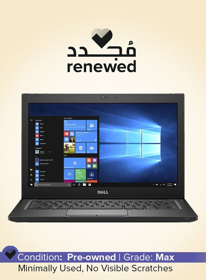 Renewed - Latitude 7280 Laptop With 12.5-Inch Display, Intel Core i5 Processor/7th Gen/8GB RAM/256GB SSD/Intel HD Graphics 620 English/Arabic Black