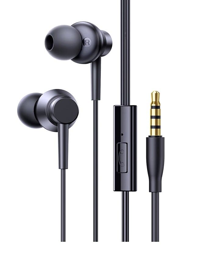 3.5mm Wired Earphone with Mic Noise Isolating Stereo Headphones Compatible with MacBook Pro 2023, Mac Studio, PS4/ PS5, MP3/4, All Cell Phones with Aux Port Black