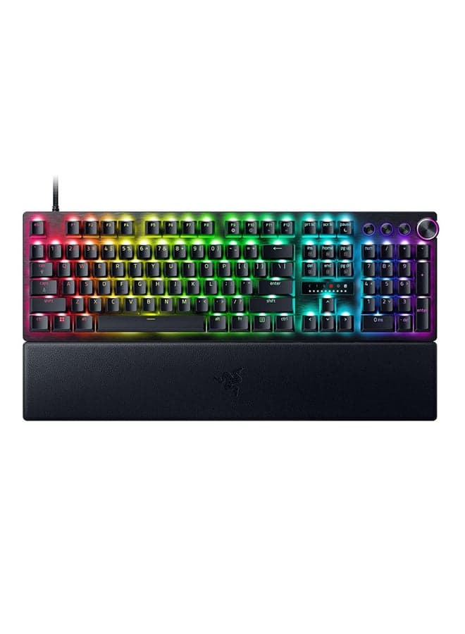 Huntsman V3 Pro Mechanical Keyboard, Analog Optical Switch Gen-2, Firm Leatherette Wrist Rest, Doubleshot PBT Keycaps, Detachable Type-C Cable, ENG (US) Layout, Black