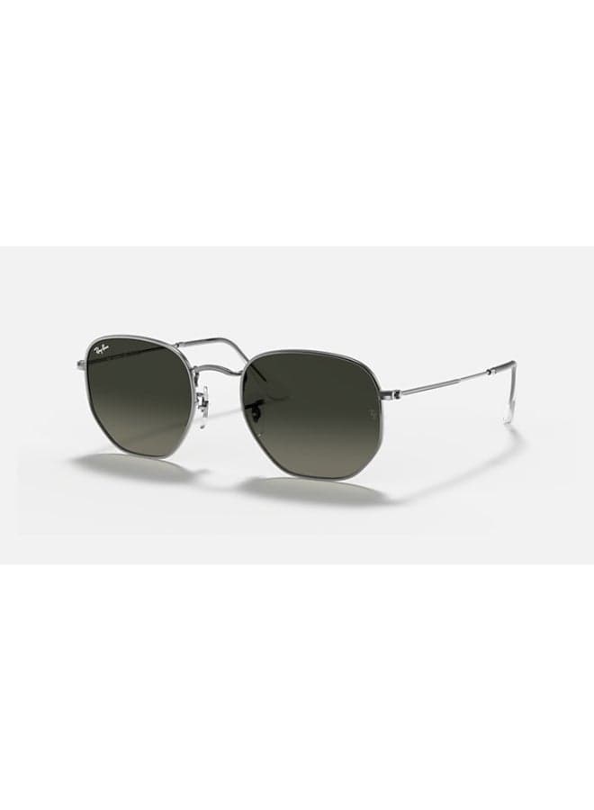 Unisex UV Protection Hexagon Shape Sunglasses RB3548N 004/71 Size 54 - Lens Size 54 Mm - Gunmetal