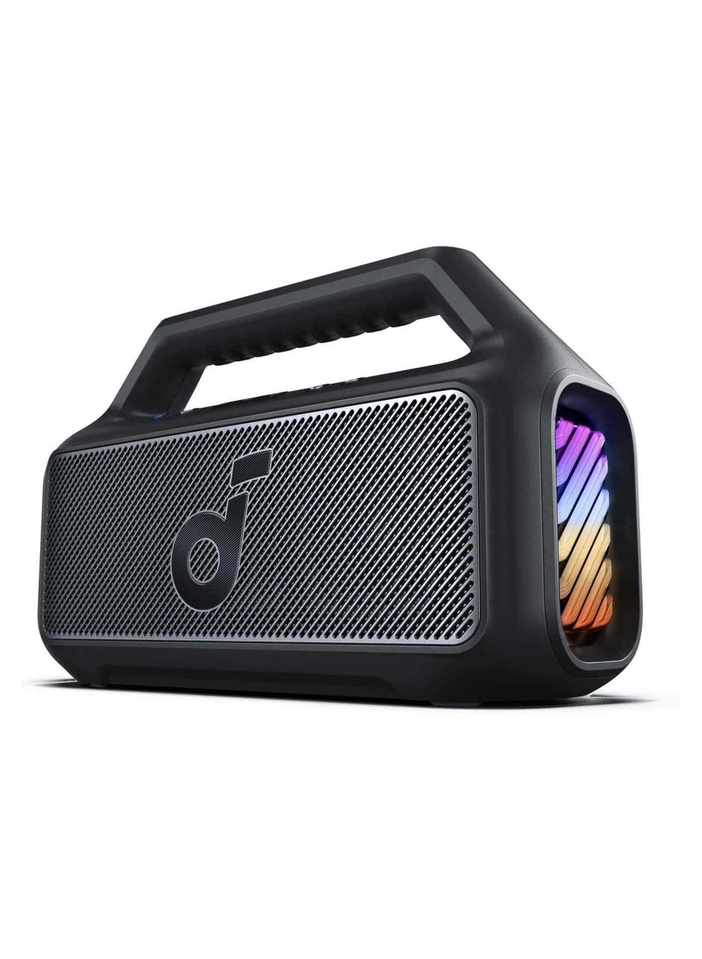 Anker Boom 2 Bluetooth Speaker, Outdoor Speaker With 80W, Subwoofer, BassUp 2.0, 24H Playtime, IPX7 Waterproof, Floatable, RGB Lights, Custom EQ, USB-C, Portable For Camping, Beach, Garden Black