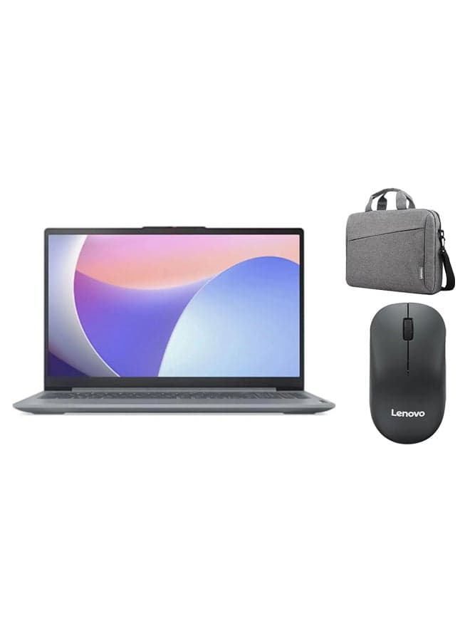 (Upgraded Version) IdeaPad Slim 3 15IRU8 Laptop With 15.6-Inch Display, Core i3-1305U Procesoor/8GB RAM/512GB SSD/Intel Iris Xe Graphics/Windows 11 With Lenovo Bag+ Mouse Arctic English Arctic Grey
