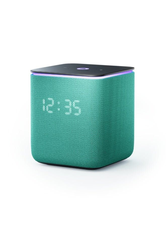 Yango Yasmina Midi Smart AI Speaker, 24W Deep Bass, Arabic & English, LED Light Ring, Zigbee Smart Home, Home & Office Emarald