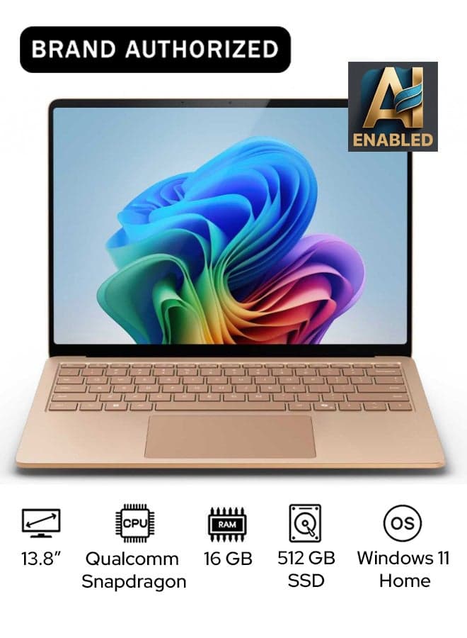 Surface Laptop 7 Copilot+ PC Laptop With 13.8-Inch Display, Qualcomm Snapdragon X Elite Processor/16GB RAM/512GB SSD/Qualcomm Adreno Graphics/Windows 11 Home English/Arabic DUNE
