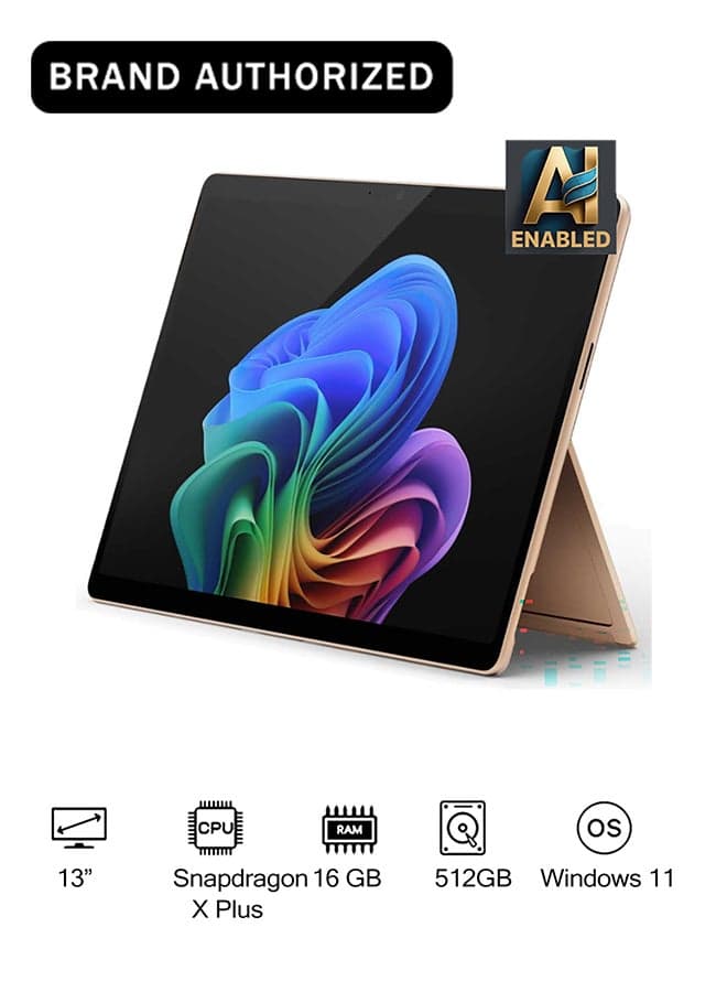 Surface Pro 11 Copilot+ PC Laptop With 13-Inch Display, Qualcomm Snapdragon X Plus Processor/16GB RAM/512GB SSD/Qualcomm Adreno Graphics/Windows 11 English/Arabic Dune English/Arabic Dune