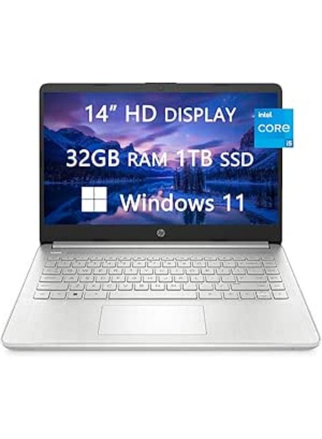 (Upgraded Version) 2023 Newest Laptop With 14-Inch Display, Intel Core i5-1135G7 Processor/32GB RAM/1TB SSD/Intel Iris XE Graphics/Windows 11 Free HDMI Cable English Silver English Silver
