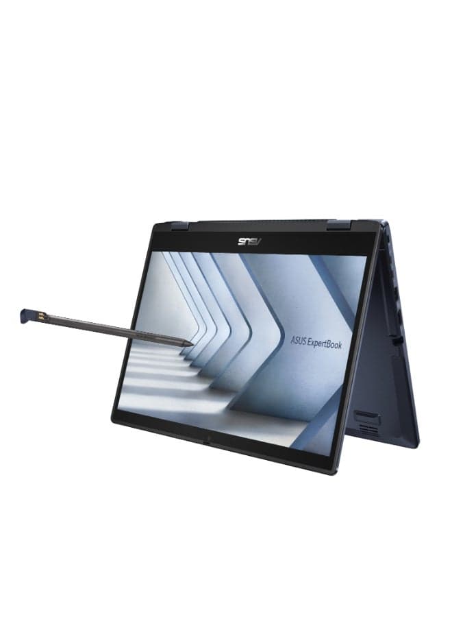 (Upgraded Version) ExpertBook B3402 Flip Laptop With 14-Inch FHD Touch Display, Intel Core i5-1235U Processor 1.3 GHz/8GB RAM/512GB SSD/Intel UHD Graphics/Free DOS FingerPrint , NumberPad , DOS ,US Military-Grade Standard 810H, Stylus Pen English/Arabic Star Black English/Arabic Star Black