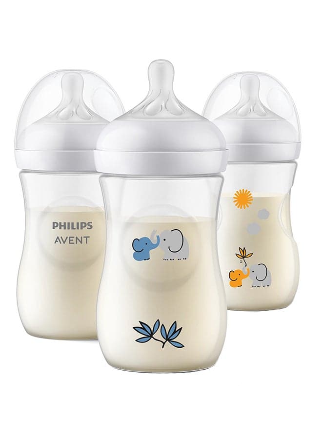Natural Response Gift Set For Babies: 3 Natural Response Baby Bottles (260 ml) With T3 Teats (From 1 Month)