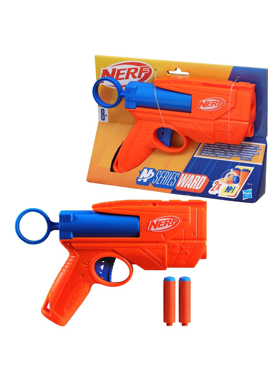 Nerf N Series Ward Blaster includes 2 Nerf N1 Darts | Easy Pull Back Priming for 8+ Years | G0132