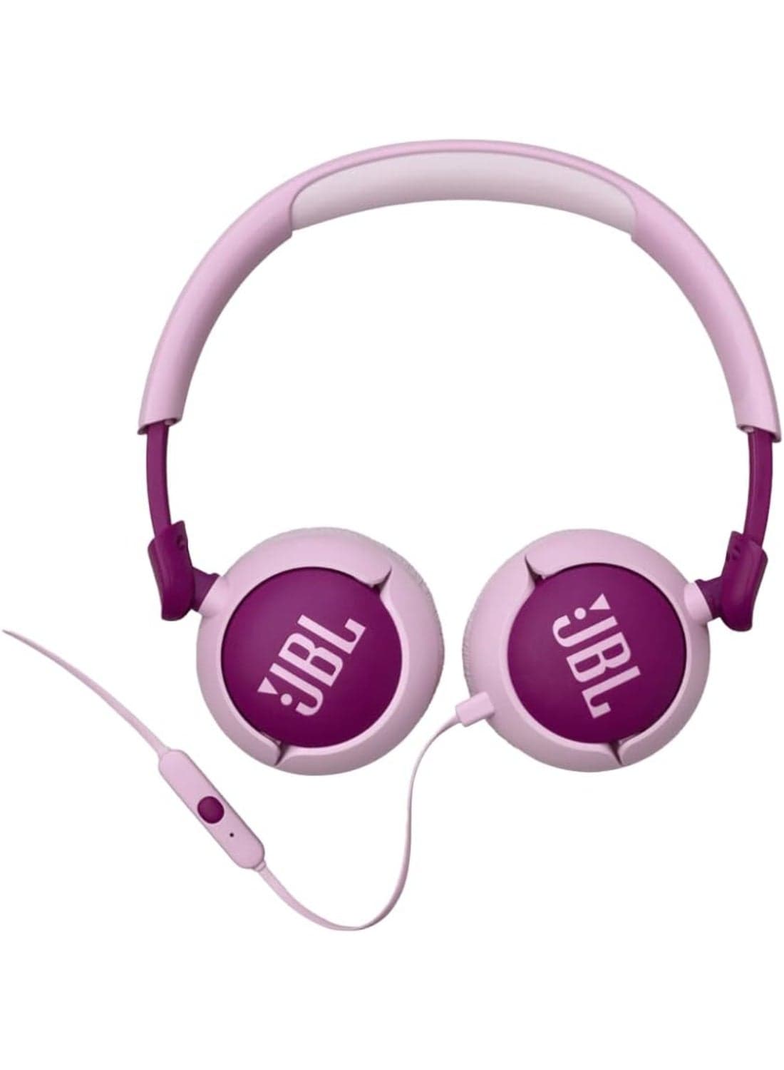 Jr 320 Kids Wired On-Ear Headphones, Safe Sound (<85dB), Built-In Mic, Sof Padded Headband, Comfortable Ear Cushion, Compact and Foldable Design, Single-Side Flat Cable - JBLJR320PUR Purple