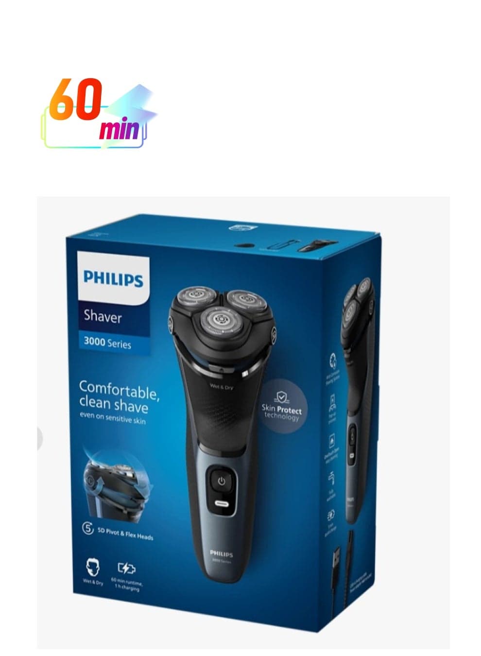 Shaver 3000 Series Wet & Dry Electric Shaver S3144/00 Black