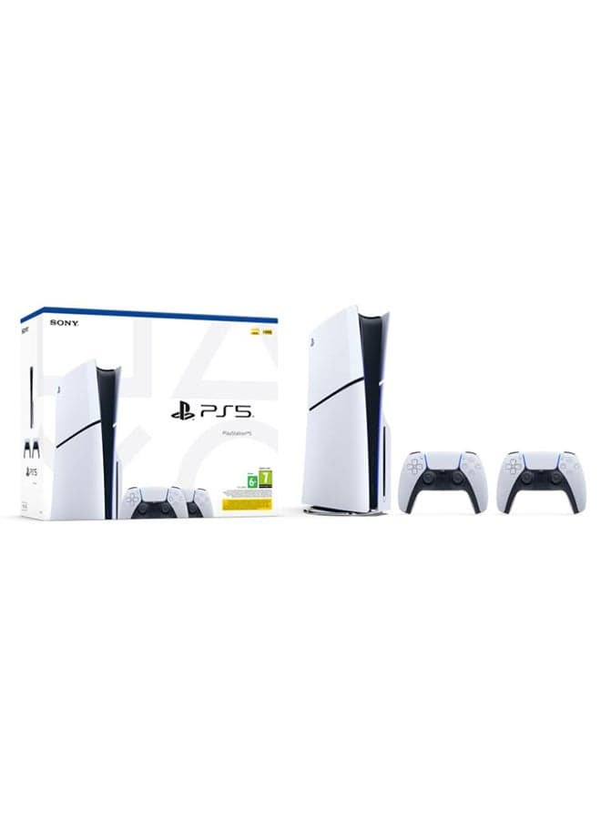 Sony PS5 Slim (Official Version) Console Disc Bundle with Extra DualSense Wireless Controllers