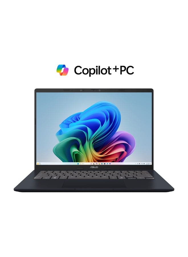 Vivobook 14 Laptop With 14 Inch WUXGA (1920 x 1200) Display 60Hz, Qualcomm Snapdragon X Processor /16GB RAM DDR5/512GB SSD/Windows 11 Home/ English/Arabic Quiet Blue