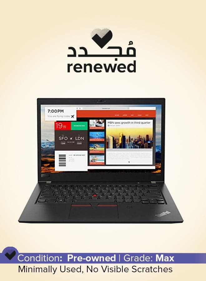 Renewed - ThinkPad T480s Laptop With 14-Inch FHD Display,Core i7 Processor/8th Gen/Quad Core/8GB RAM/256GB SSD/Intel HD Graphics/Windows 10 Pro English Black