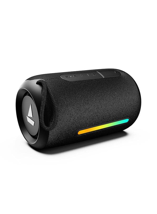 Stone 350 Pro Bluetooth Speaker with 14W Signature Sound, Up to 12hrs Playback, RGB LEDs, TWS Feature, Built-in Mic, Bluetooth v5.3, AUX Port, TF Card, IPX5 - Raging Black