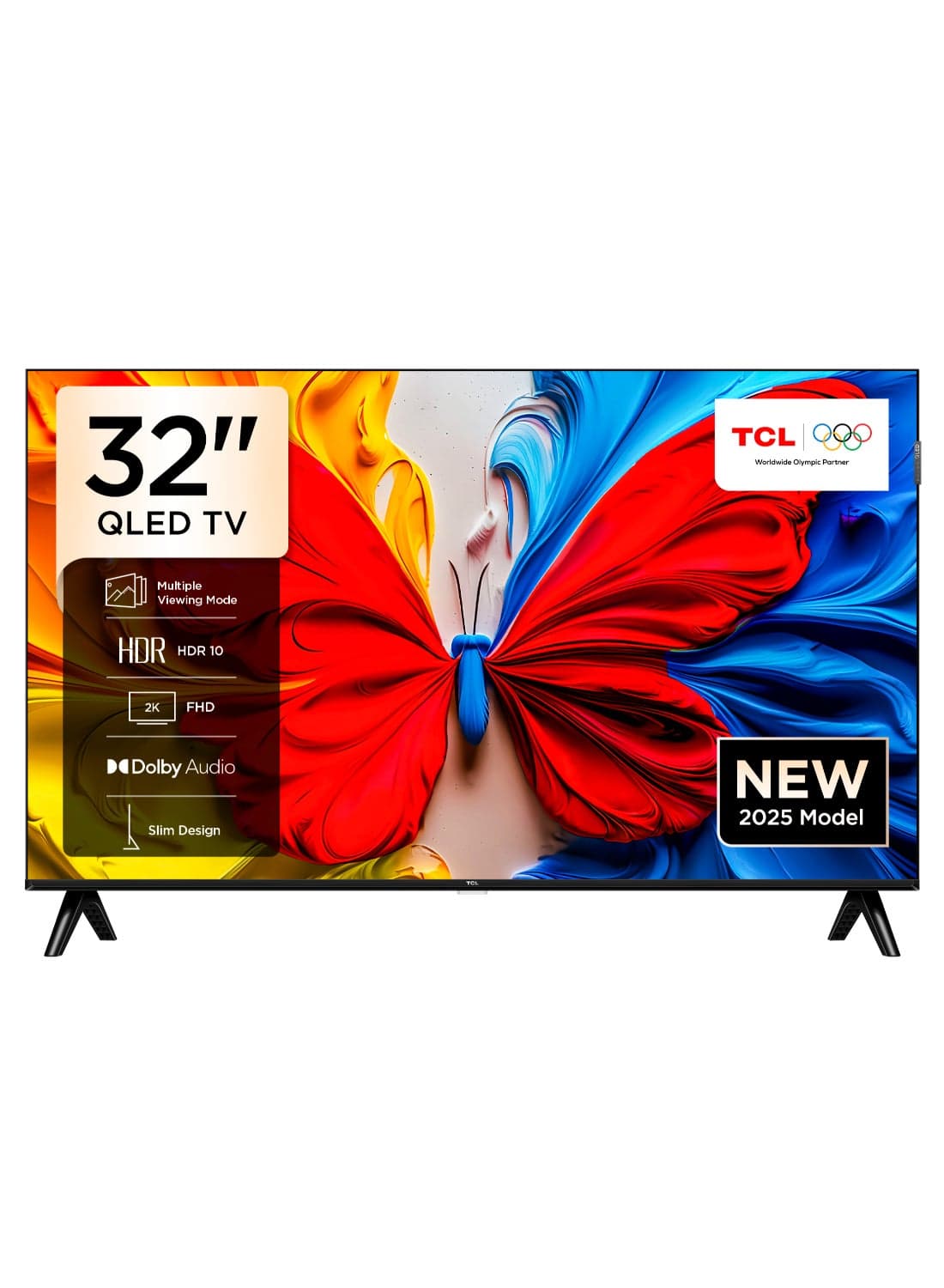 32 Inch Smart TV QLED HDR 10 Google TV, Dolby Audio, 60Hz, Game Mode, Multiple Eye Care with Slim Design (2025 Model), 32S5K Black