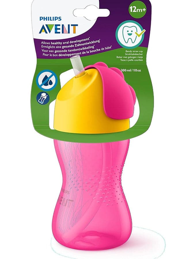 Straw Cup, 10oz/300ml (Assorted Colour, Plastic) 12M+