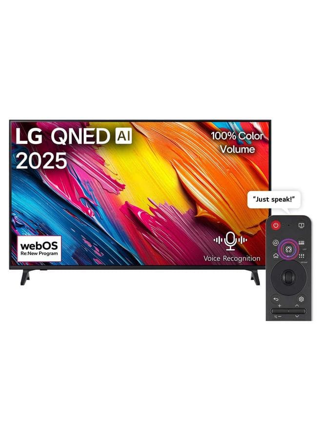 55 inch LG QNED AI QNED70 4K Smart TV, 60Hz, AI Magic Remote, HDR10, webOS25, 伪7 AI Processor 4K Gen8, Model Year 2025 - 55QNED70A6A Black